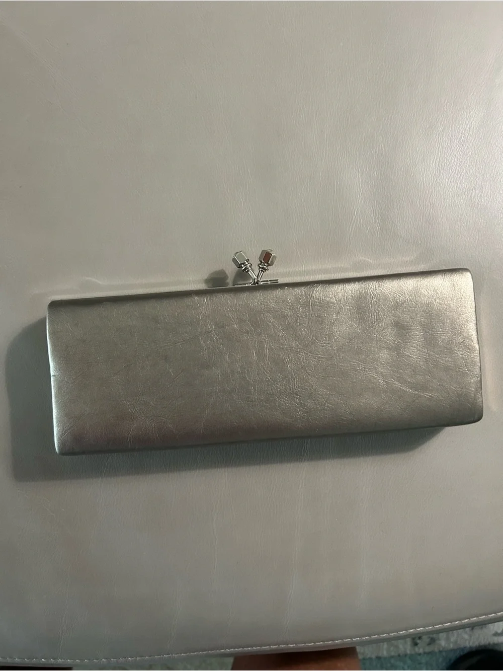 Metallic Silver Evening Clutch Handbag